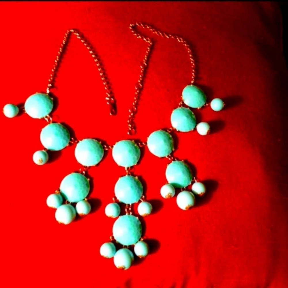 Vintage statement turquoise color bubble necklace - Picture 1 of 4